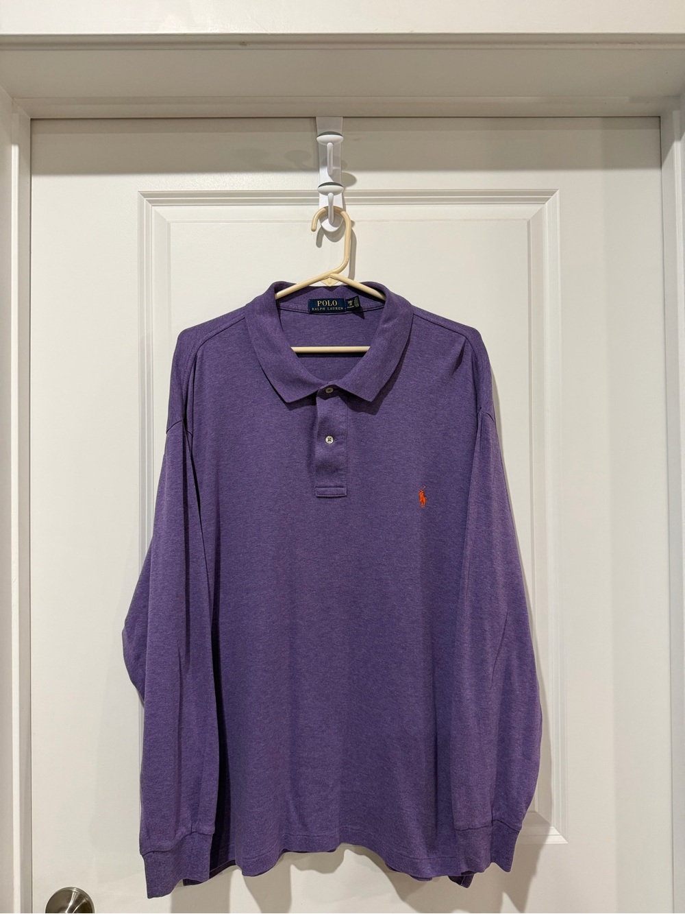 Polo by Ralph Lauren Purple Long-Sleeve Polo with Orange Pony